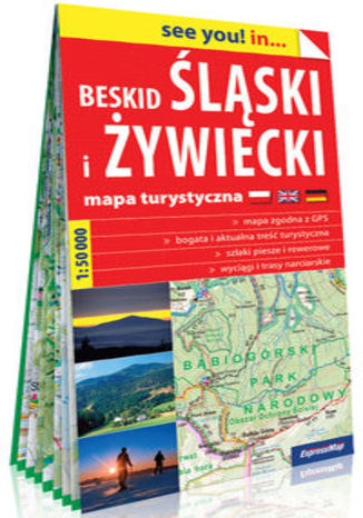 Okładka książki/ebooka Beskid Śląski i Żywiecki papierowa mapa turystyczna 1:50 000