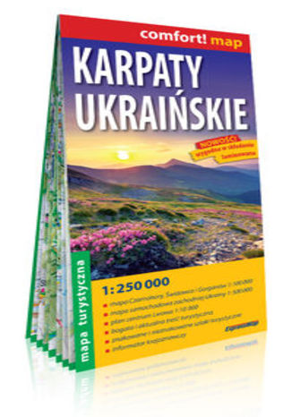 Okładka książki/ebooka Karpaty Ukraińskie; laminowana mapa turystyczna; 1:250 000