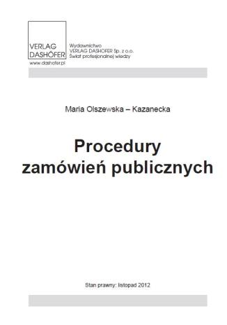 Okładka książki/ebooka Procedury zamówień publicznych