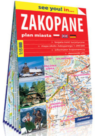 Okładka książki/ebooka Zakopane i okolice papierowy plan miasta 1:15 000