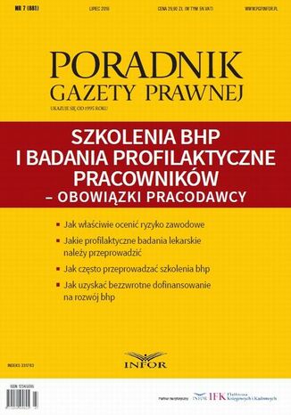 Okładka książki/ebooka Szkolenia BHP i badania profilaktyczne pracowników obowiązki pracodawcy