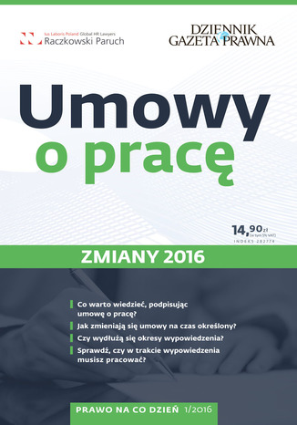 Okładka książki/ebooka Umowy o pracę - zmiany 2016