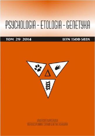Okładka książki/ebooka Psychologia-Etologia-Genetyka nr 29/2014 - PTSD i psychospołeczne uwarunkowania nasilenia bólu w przewlekłych zespołach bólowych: przegląd badań