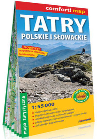 Okładka książki/ebooka Tatry polskie i słowackie laminowana mapa turystyczna 1:55 000