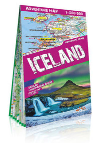 Okładka książki/ebooka Islandia (Iceland) laminowana mapa samochodowo - turystyczna