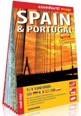 Okładka książki/ebooka Hiszpania i Portugalia (Spain & Portugal); laminowana mapa samochodowa 1:1 100 000