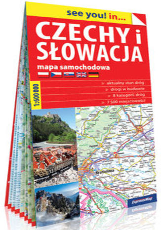 Czechy i Słowacja papierowa mapa samochodowa 1:600 000. Książka ...