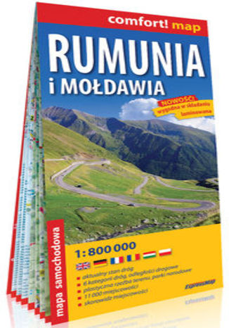 Okładka książki/ebooka Rumunia i Mołdawia laminowana mapa samochodowa 1:800 000
