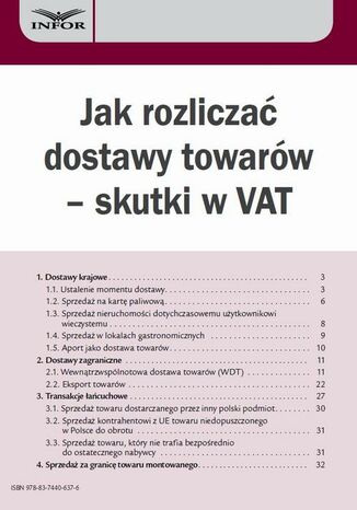 Okładka książki/ebooka Jak rozliczać dostawy towarów skutki w VAT
