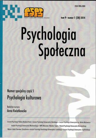 Okładka książki/ebooka Psychologia Społeczna nr 1(28)/2014