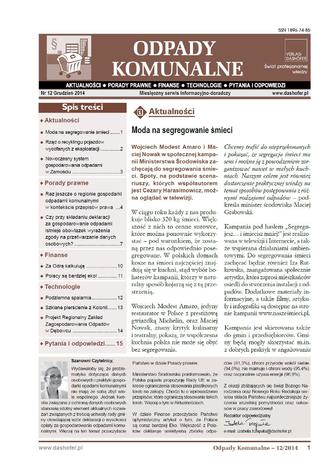 Okładka książki/ebooka Odpady komunalne. Nr 12/2014