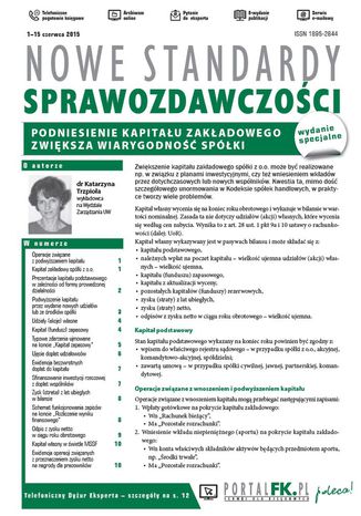 Okładka książki/ebooka Nowe Standardy Sprawozdawczości, wydanie specjalne: Podniesienie kapitału zakładowego zwiększa wiarygodność spółki