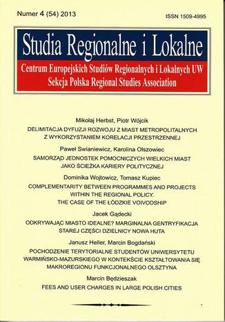 Okładka książki/ebooka Studia Regionalne i Lokalne nr 4(54)/2013 - Dorota Celińska-Janowicz: Sprawozdanie z konferencji