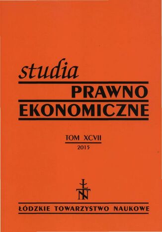 Okładka książki/ebooka Studia Prawno-Ekonomiczne t. 97