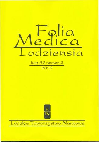 Okładka książki/ebooka Folia Medica Lodziensia t. 39 z. 2/2012