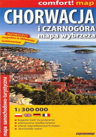 Okładka książki/ebooka Wybrzeże Chorwacji i Czarnogóry. Mapa ExpressMap / 1:300 000