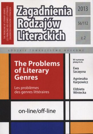 Okładka książki/ebooka Zagadnienia Rodzajów Literackich t. 56 (112) z. 1/2013