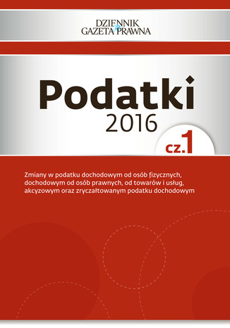 Podatki 2016 cz. 1 Tomasz Krywan - okładka książki