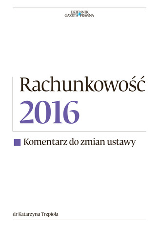 Rachunkowo 2016 Katarzyna Trzpioa - okadka ksiki