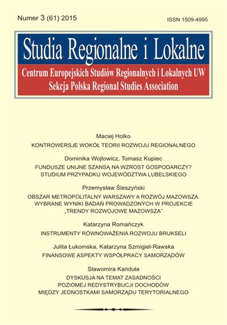 Studia Regionalne i Lokalne nr 3(61)/2015 Grzegorz Gorzelak - okadka audiobooks CD