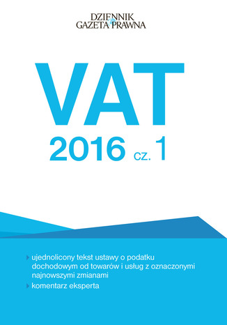 VAT 2016 cz. 1 Tomasz Krywan - okładka książki