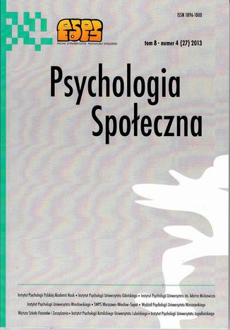 Psychologia Spoeczna nr 4(27)/2013 Maria Lewicka - okadka ebooka