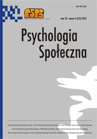 Psychologia Spoeczna nr 4 (35)/2015 Maria Lewicka - okadka ebooka