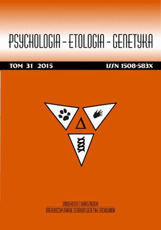 Okładka:Psychologia-Etologia-Genetyka nr 31/2015 