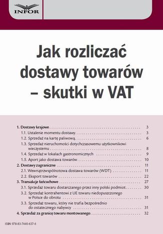Okładka:Jak rozliczać dostawy towarów  skutki w VAT 