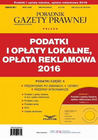 PODATKI 2016/7 Podatki i opłaty lokalne, opłata reklamowa 2016. Podatki cz.5