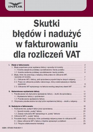Skutki bdw i naduy w fakturowaniu dla rozlicze VAT Aneta Szwch - okadka ebooka