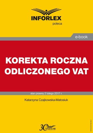 KOREKTA ROCZNA ODLICZONEGO VAT