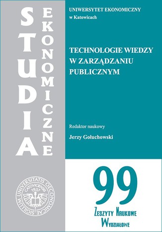Technologie wiedzy w zarządzaniu publicznym. SE 99 Jerzy Gołuchowski - okładka książki