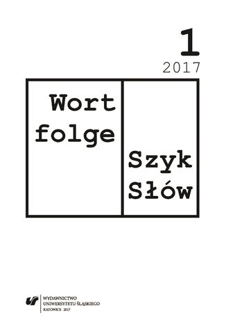'Wortfolge. Szyk Sw' 2017, nr 1 red. Robert Rduch - okadka ebooka