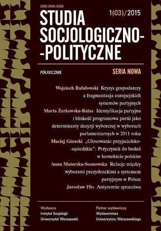 Studia Socjologiczno-Polityczne 2015/1 (03) Wojciech Rafaowski - okadka ebooka