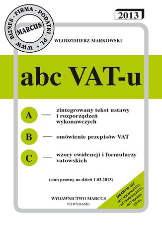 ABC VAT-u 2013 Wodzimierz Markowski - okadka audiobooks CD