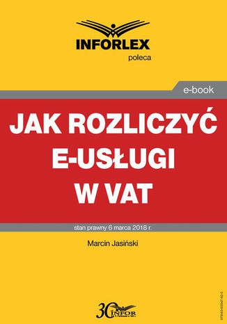 Jak rozliczy e-usugi w VAT Marcin Jasiski - okadka ebooka