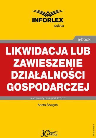 Likwidacja lub zawieszenie dziaalnoci gospodarczej Aneta Szwch - okadka audiobooks CD