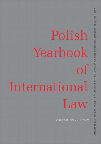 Okładka:2017 Polish Yearbook of International Law vol. XXXVII 