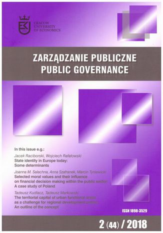 Okładka:Zarządzanie Publiczne nr 2(44)/2018 