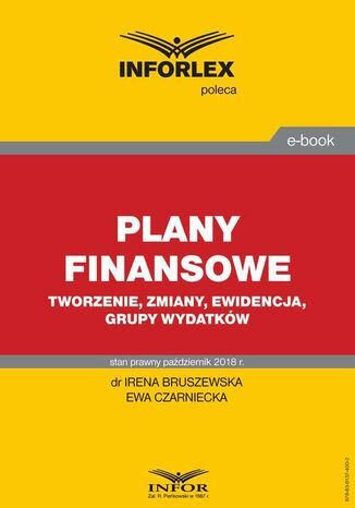 Plany finansowe - tworzenie, zmiany, ewidencja, grupy wydatków