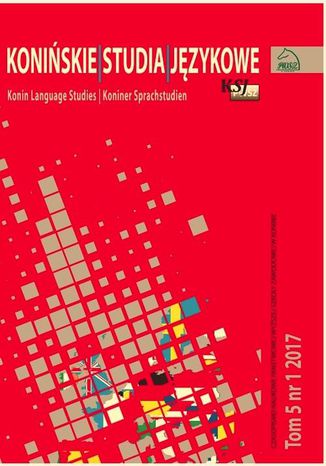 Koniskie Studia Jzykowe Tom 5 Nr 1 2017 Mirosaw Pawlak - okadka audiobooks CD