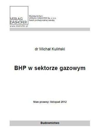 BHP w sektorze gazowym Micha Kuliski - okadka ebooka