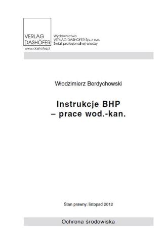 Instrukcje BHP- prace wod.- kan Wodzimierz Berdychowski - okadka ebooka