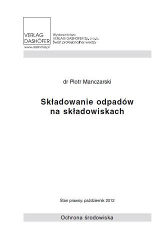 Skadowanie odpadw na skadowiskach Piotr Manczarski - okadka ebooka