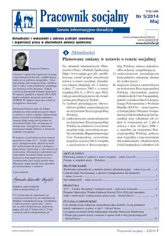 Pracownik socjalny on-line Aktualności i wskazówki z zakresu praktyki zawodowej i organizacji pracy w placówkach pomocy społecznej