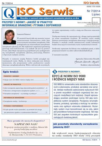 ISO serwis on-line nr 7/2014 Zesp autorw, pod redakcj mgr. in. Marka Muchy - okadka ebooka