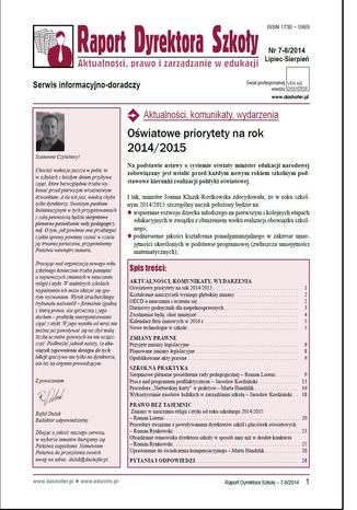Raport Dyrektora Szkoły nr.8/2014r