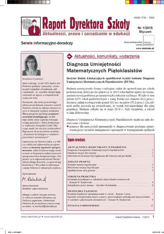 Raport Dyrektora Szkoły on-line nr 1/2015