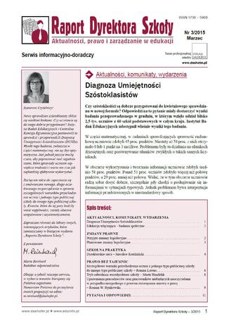 Raport Dyrektora Szkoły on-line nr 3/2015